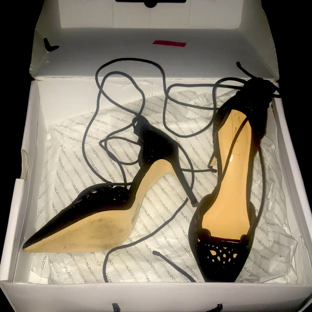 Black medium heels by ALDO.